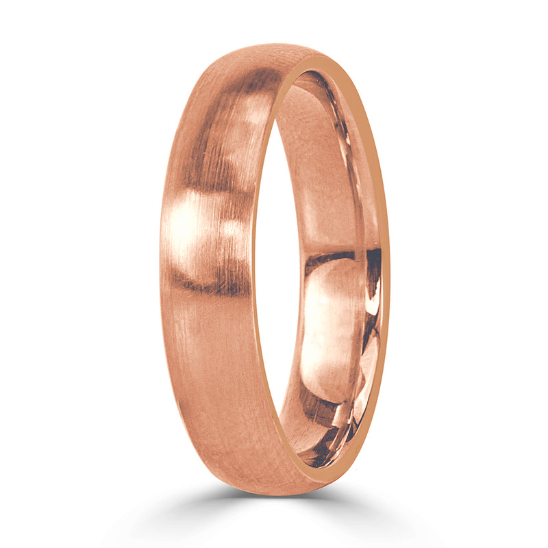 Men's Satin Finish Wedding Band in 18k Rose Gold 5mm