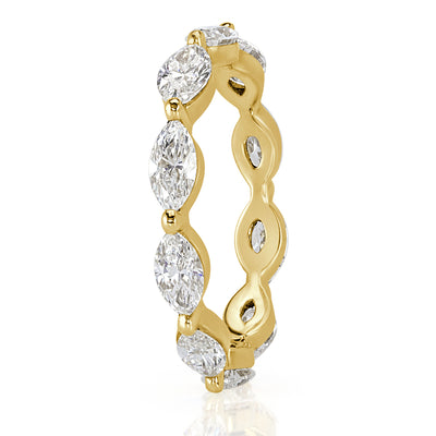 1.95ct Marquise Cut Diamond Eternity Band in 18k Yellow Gold