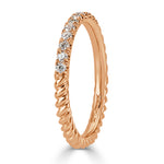 0.30ct Round Brilliant Cut Diamond Twisted Rope Wedding Band in 18k Rose Gold