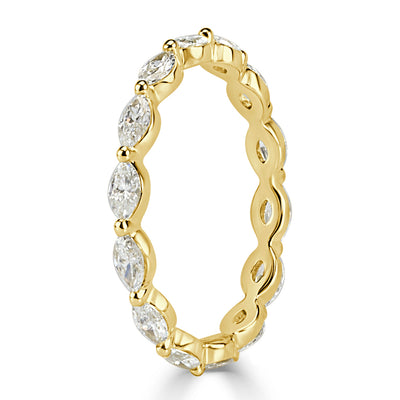 0.90ct Marquise Cut Diamond Eternity Band in 18k Yellow Gold