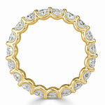 3.70ct Oval Cut Diamond Eternity Band in 18k Yellow Gold