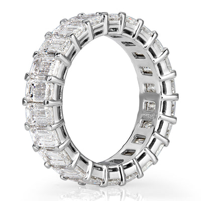 6.69ct Emerald Cut Diamond Eternity Band in 18k White Gold