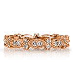 0.45ct Round Brilliant Cut Diamond Milgrain Eternity Band in 18k Rose Gold