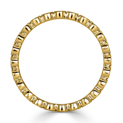 0.40ct Round Brilliant Cut Milgrain Bezel Set Eternity Band in 18k Yellow Gold