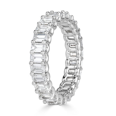 3.15ct Emerald Cut Diamond Eternity Band in Platinum