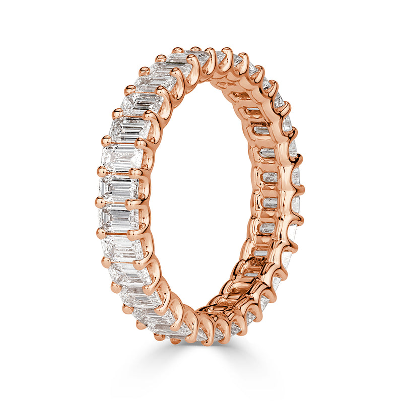 2.66ct Emerald Cut Diamond Eternity Band in 18k Rose Gold