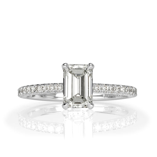 1.37ct Emerald Cut Diamond Engagement Ring