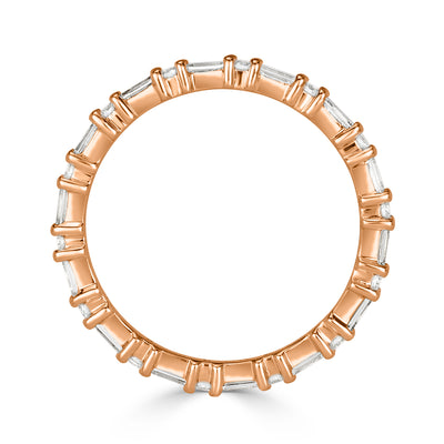 1.00ct Baguette Cut and Round Brilliant Cut Diamond Eternity Band in 18k Rose Gold