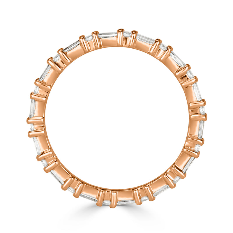 1.00ct Baguette Cut and Round Brilliant Cut Diamond Eternity Band in 18k Rose Gold