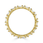 1.00ct Baguette Cut and Round Brilliant Cut Diamond Eternity Band in 18k Yellow Gold