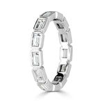 1.40ct Baguette Cut Diamond Eternity Band with Milgrain in 18k White Gold