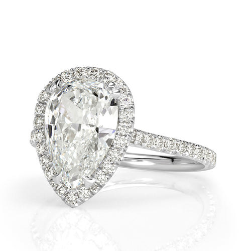 3.12ct Pear Shaped Diamond Engagement Ring