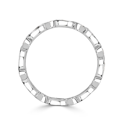 1.00ct Marquise and Round Brilliant Cut Diamond Bezel Set Eternity Band in Platinum