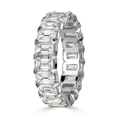 6.11ct Emerald Cut Diamond Eternity Band in Platinum