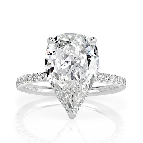 3.93ct Pear Shaped Diamond Engagement Ring