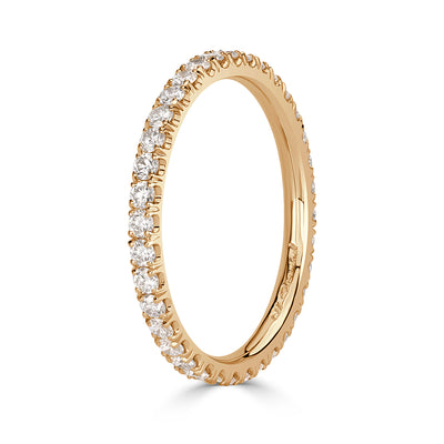 0.70ct Round Brilliant Cut Diamond Eternity Band in 18k Champagne Yellow Gold