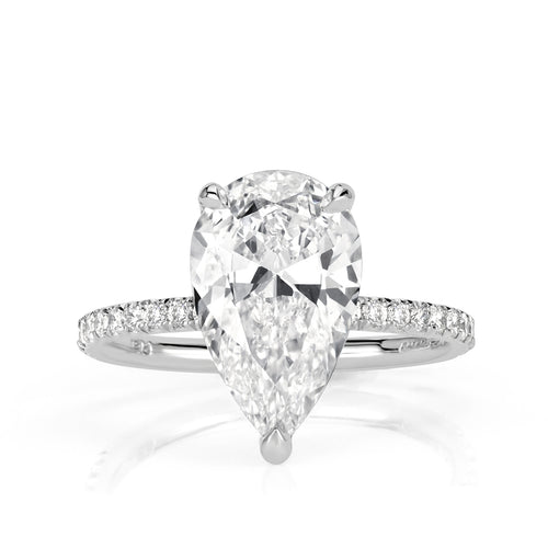 3.46ct Pear Shaped Diamond Engagement Ring