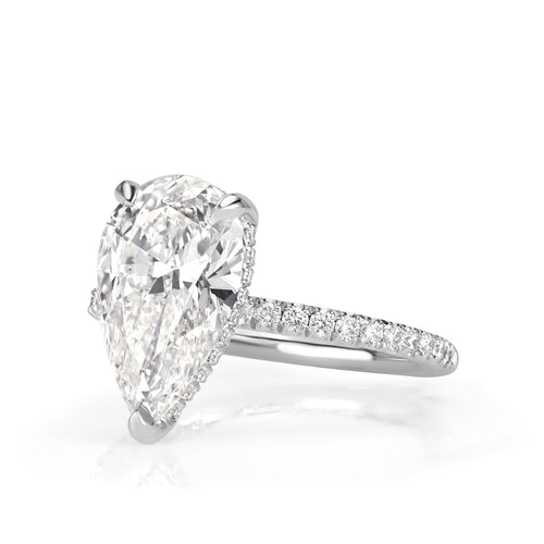 3.46ct Pear Shaped Diamond Engagement Ring