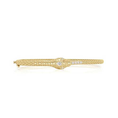 0.22ct Diamond and Gemstone Ouroboros Bangle Bracelet
