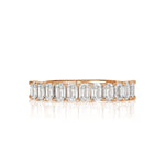 1.28ct Emerald Cut Diamond Wedding Band in 18k Rose Gold