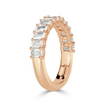 1.28ct Emerald Cut Diamond Wedding Band in 18k Rose Gold