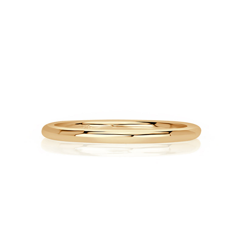 Modern Rounded Wire Band in 18k Champagne Yellow Gold