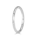 Modern Rounded Wire Band in 18k White Gold