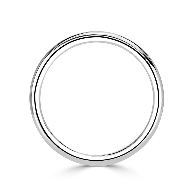 Modern Rounded Wire Band in 18k White Gold