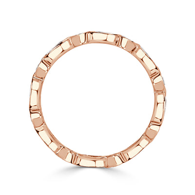 1.00ct Marquise and Round Brilliant Cut Diamond Bezel Set Eternity Band in 18k Rose Gold