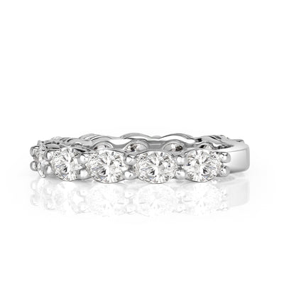 1.36ct Oval Cut Diamond Wedding Band in 18k White Gold