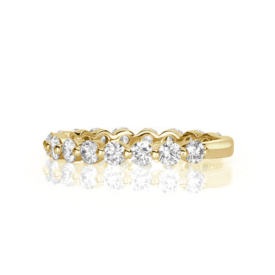 0.95ct Round Brilliant Cut Diamond Wedding Band in 18k Yellow Gold