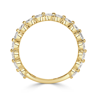 0.95ct Round Brilliant Cut Diamond Wedding Band in 18k Yellow Gold