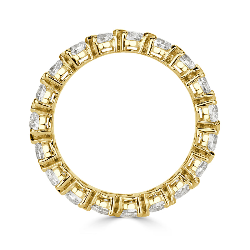 2.55ct Heart Shaped Diamond Eternity Band in 18k Yellow Gold