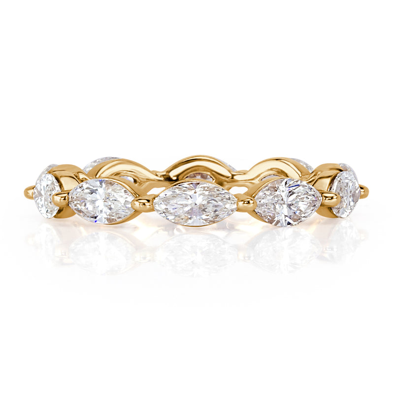 1.95ct Marquise Cut Diamond Eternity Band in 18k Champagne Yellow Gold