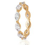 1.95ct Marquise Cut Diamond Eternity Band in 18k Champagne Yellow Gold