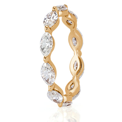 1.95ct Marquise Cut Diamond Eternity Band in 18k Champagne Yellow Gold