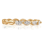 0.65ct Marquise Cut Diamond Wedding Band in 18k Champagne Yellow Gold