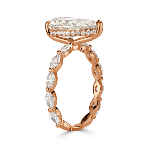 3.90ct Pear Shaped Diamond Engagement Ring