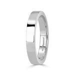 Handmade Flat Wedding Band in Platinum