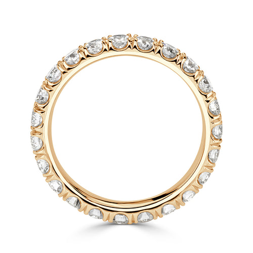 1.70ct Round Brilliant Cut Diamond Eternity Band in 18k Champagne Yellow Gold