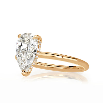 2.10ct Pear Shaped Diamond Engagement Ring