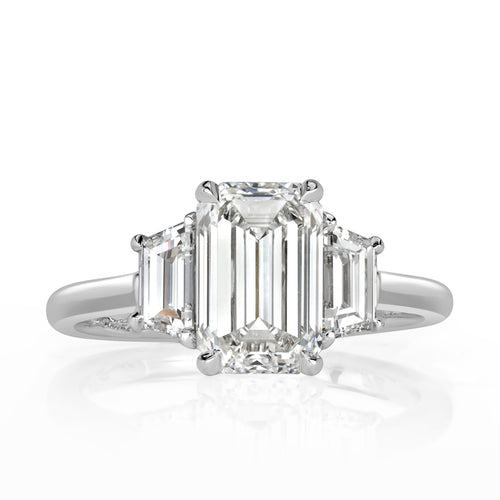 3.13ct Emerald Cut Diamond Engagement Ring