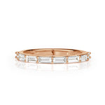 0.65ct Baguette Cut Diamond Wedding Band in 18k Rose Gold