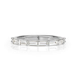 0.65ct Baguette Cut Diamond Wedding Band in 18k White Gold