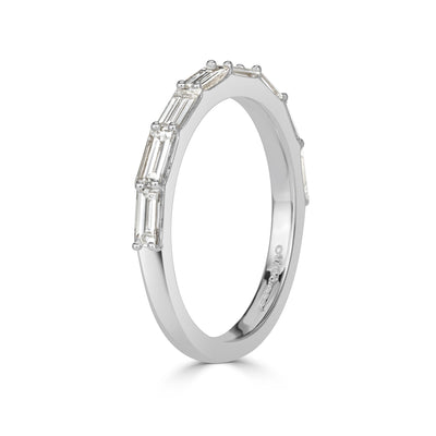 0.65ct Baguette Cut Diamond Wedding Band in 18k White Gold