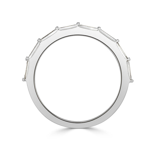 0.65ct Baguette Cut Diamond Wedding Band in 18k White Gold