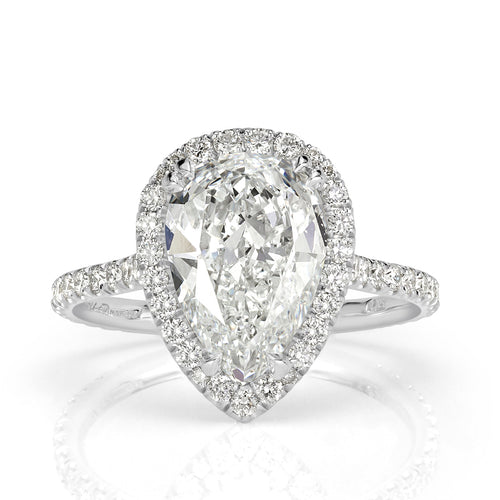 3.19ct Pear Shaped Diamond Engagement Ring