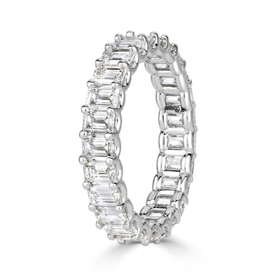 3.60ct Emerald Cut Diamond Eternity Band in Platinum