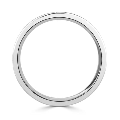 Men's Off-Centered Groove Satin Wedding Band in 14k White Gold 5.0mm