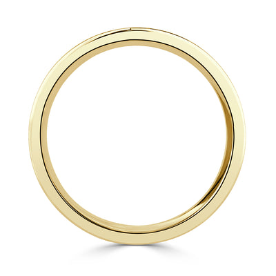 Men's Off-Centered Groove Satin Wedding Band in 18k Yellow Gold 5.0mm